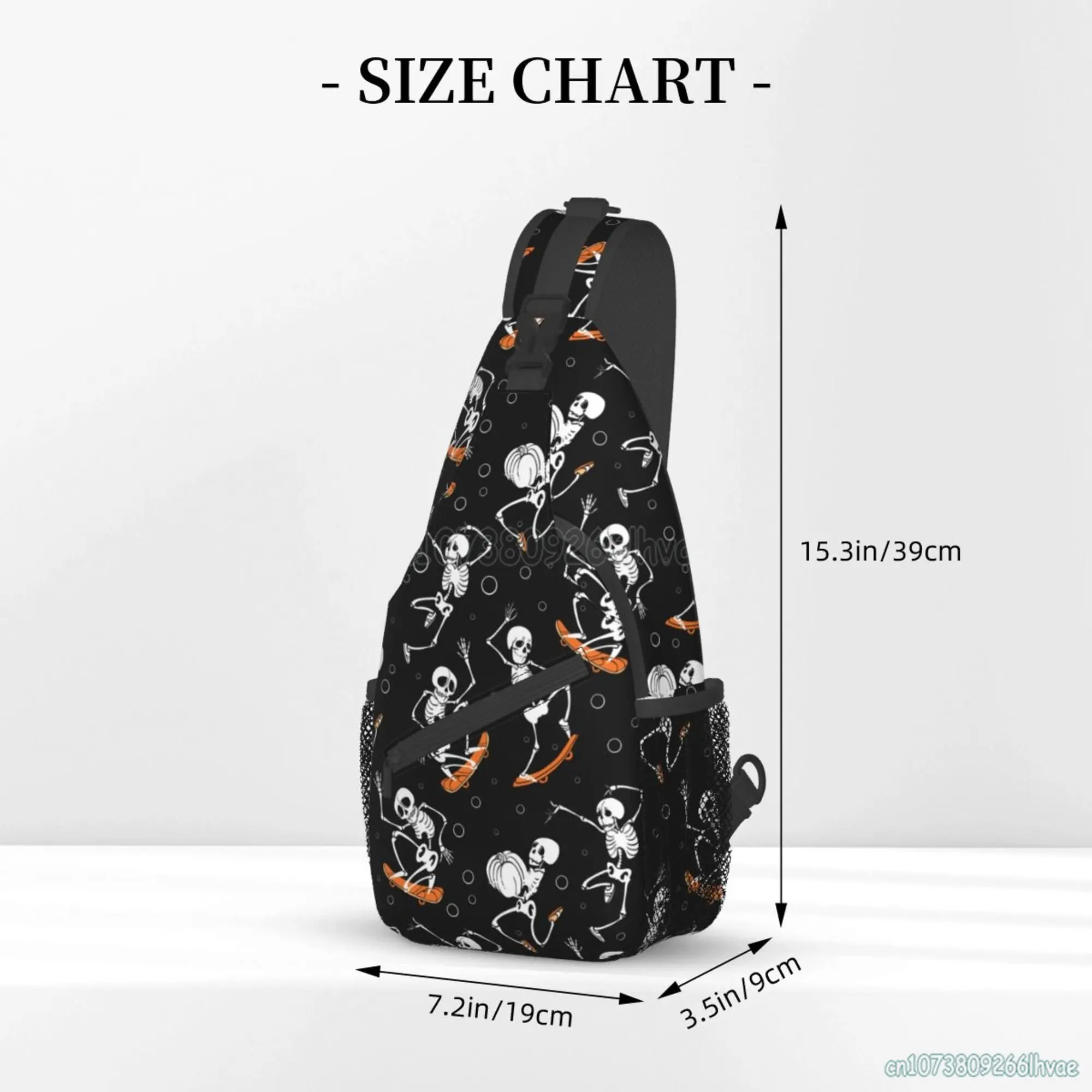 Funny Skateboard Skull Party Sling Backpack Unisex Fashion Casual Chest Bags Soft Crossbody Daypack for Travel Hiking Camping