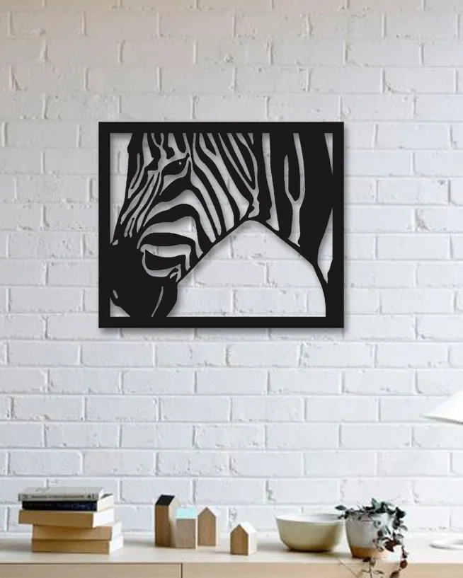 Zebra Designed Wall Decorative Metal Wall Art Black Wall Décor,Living Room, Bedroom, Kitchen, bathroom Interior Decoration, Wal