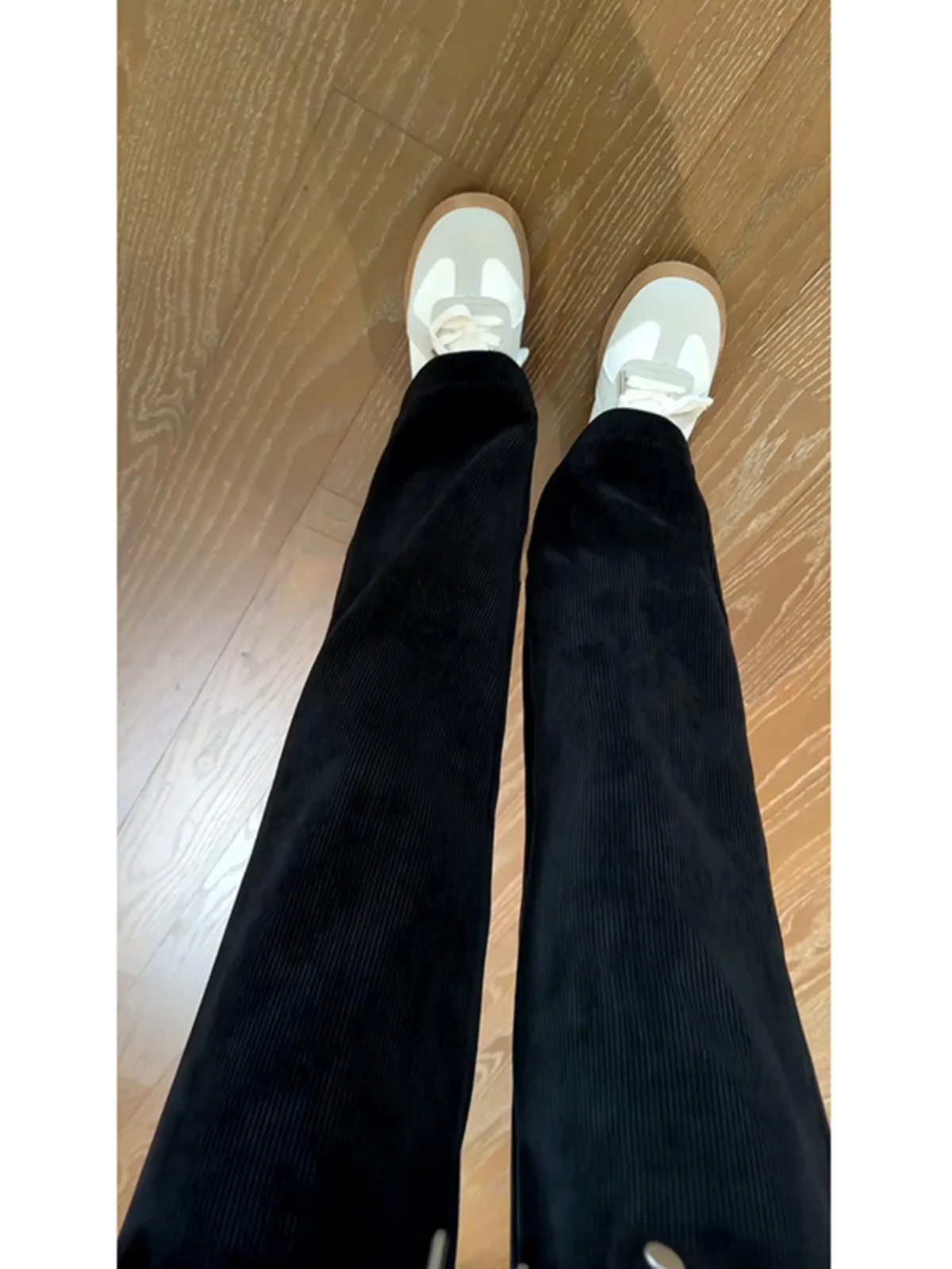 

Men's Corduroy Pants Fce Lined Loose Wide Leg Straight Cut Autumn Winter Casual Trousers Comfortable Lazy Stripe Sweatpants