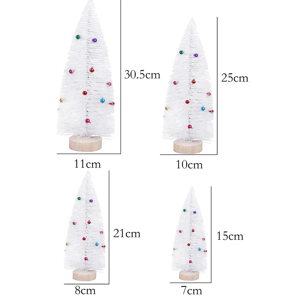 

15Cm Mini Christmas Tree Elegant White Finish with Glitter Pine Needles Festive Desktop Decoration for Christmas Celebration