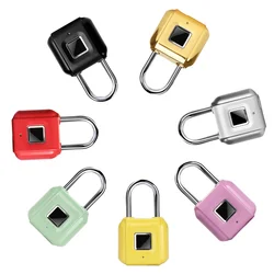 Intelligent Fingerprint Padlock Rechargeable Mini Electronic Padlock for  Waterproof and Anti-theft school Cabinet locker