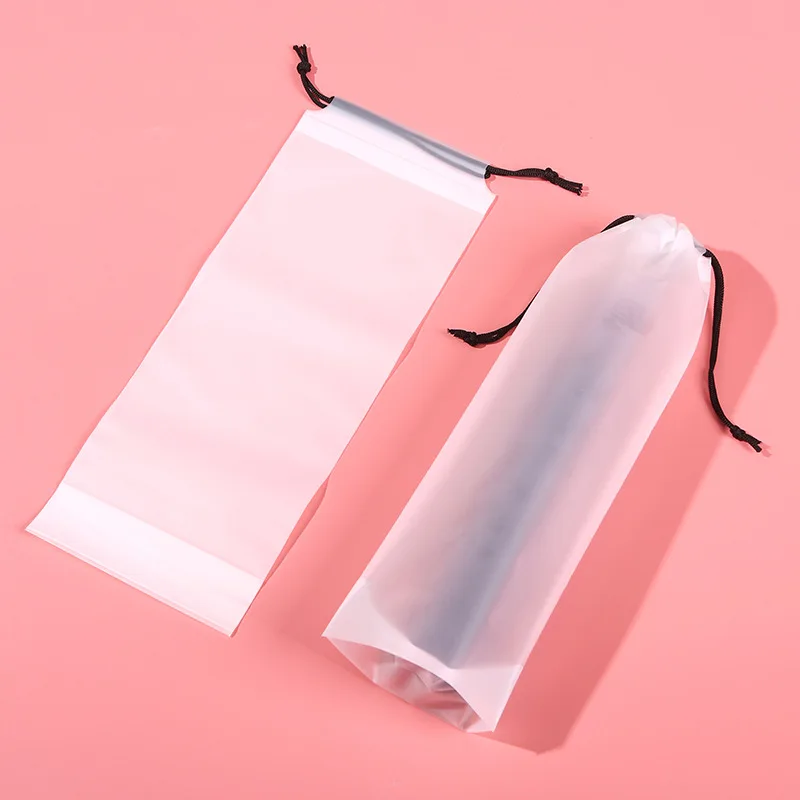 1P Umbrella Storage Drawstring Bag Translucent Plastic Antidirty Umbrella Cover Reusable Portable Drawstring Bag Home Waterproof image 3