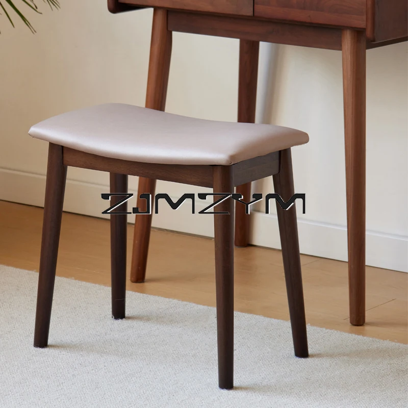 Morden Solid Wood Makeup Dressing Stool Simple Small Shoes Stool Change Home Bedroom Creative Chair Decoration