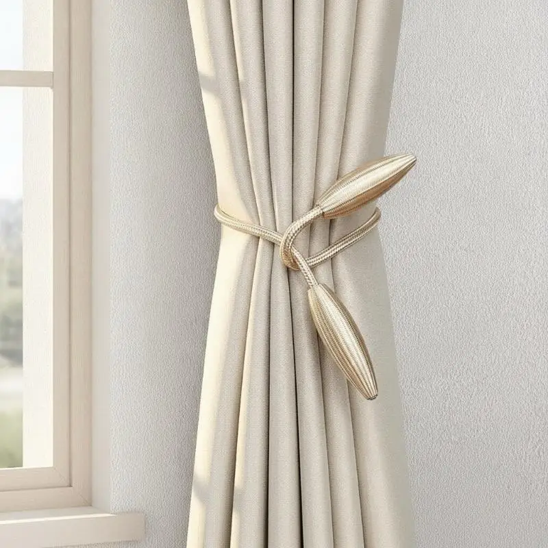 2pc Arbitrary Shape Strong Curtain Tiebacks Plush Alloy Hanging Belts Ropes Curtain Holdback Curtain Rods Accessories
