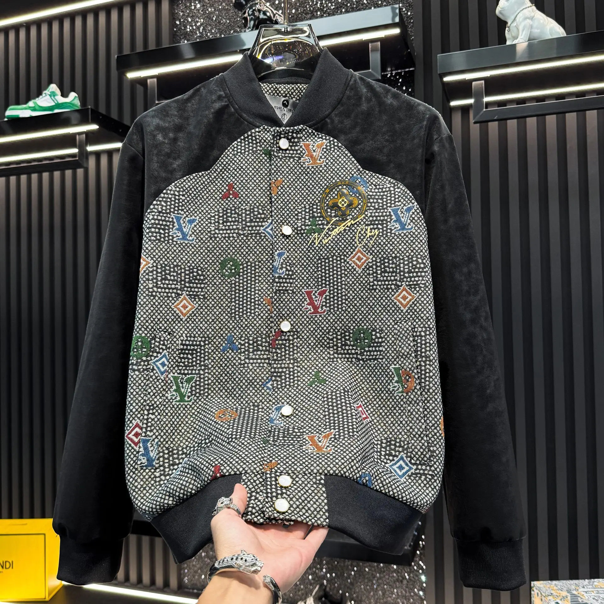 

Trendy jacket autumn 2025 trendy brand new casual embroidered top men's splicing baseball