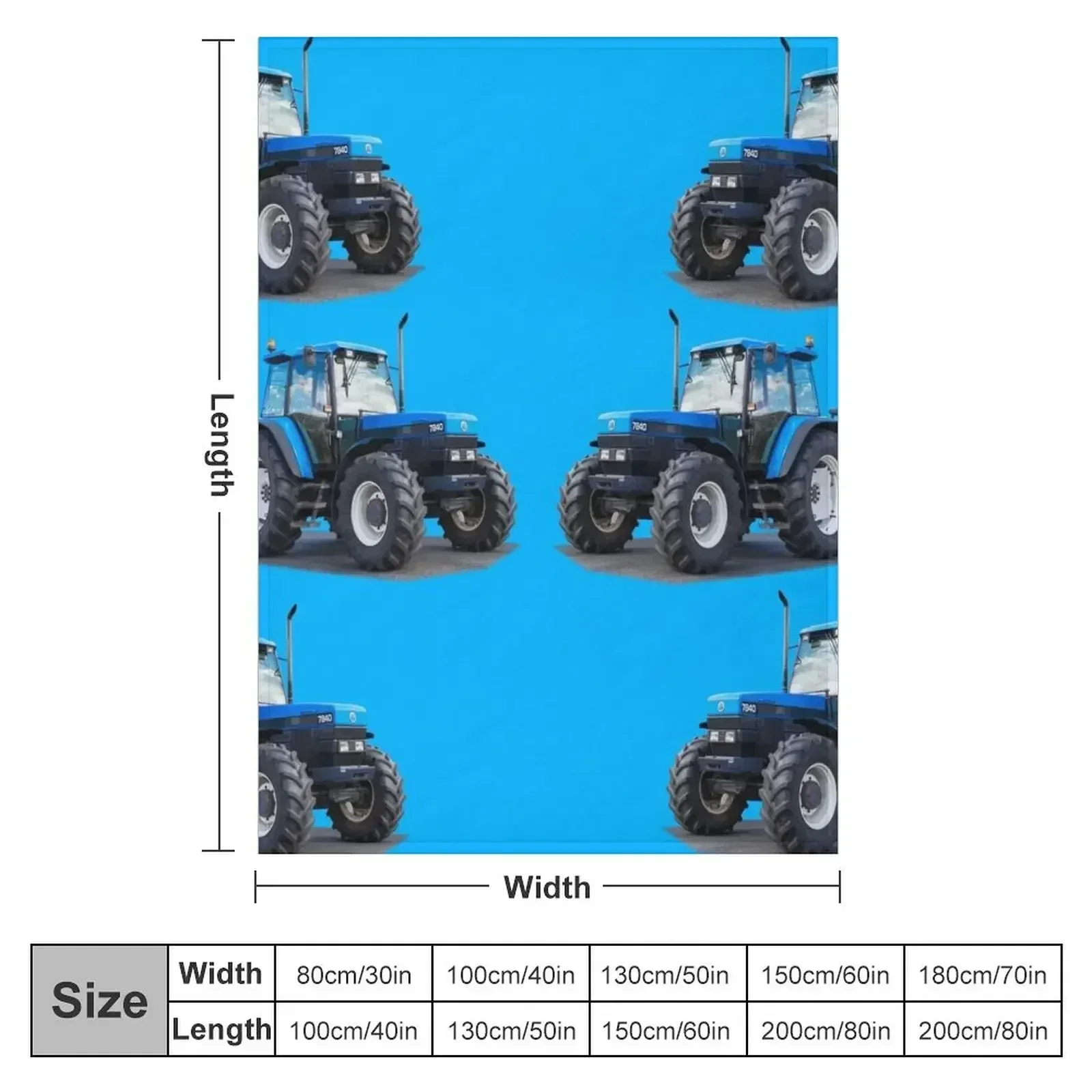 blue tractor Throw Blanket Picnic Custom Fashion Sofas Sofa Sofas Flannels Blankets