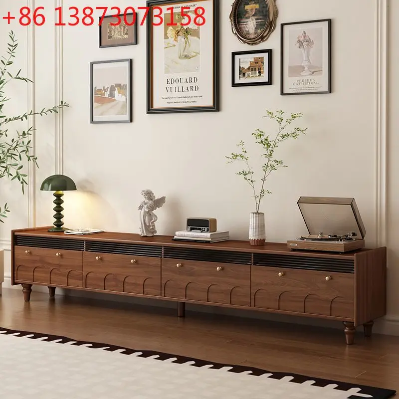 

Шкаф для телевизора в американском стиле ретро, шкаф для хранения в гостиной с росписью из цельного дерева, встроенный напольный шкаф для телевизора в средневековом стиле