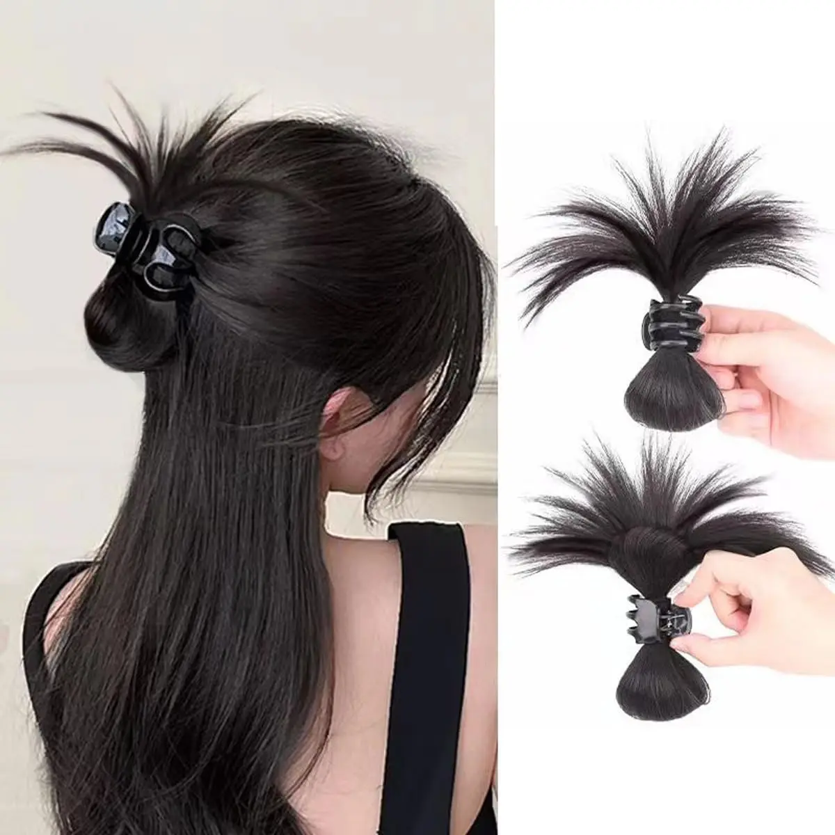 Ponytail wig grab chicken nest bun head messy hair bag fluffy bun scrunchie for lady Chicken Nest Hairpin Shuttlecock Head Wig