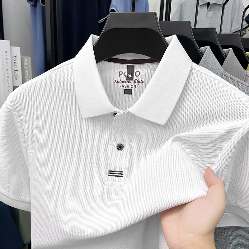 Cotton Men's Short Sleeved T-shirt, Polo Shirt, Business Thin Design, Summer Casual T-shirt, Youth Top