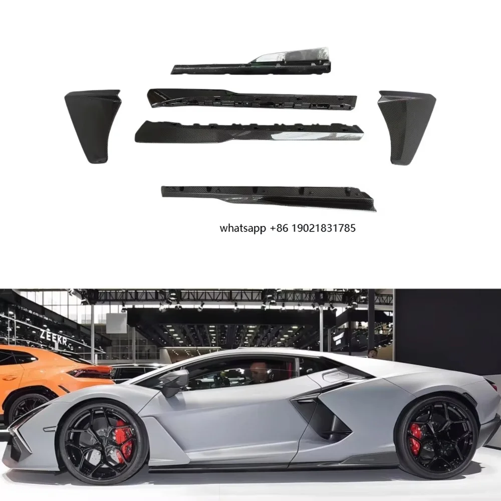 New Design OEM Style Dry Carbon Fiber Side Spoiler Skirt Spoiler Kit for  Revuelto