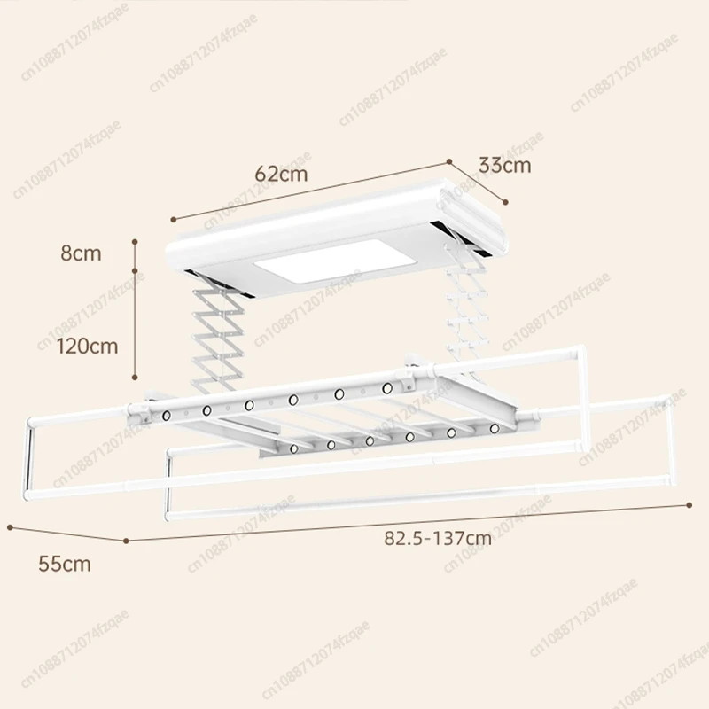 Mini estante de secado de ropa inteligente plegable retráctil de elevación con Control remoto de tamaño pequeño, Motor de CC, iluminación LED, tendedero de ropa