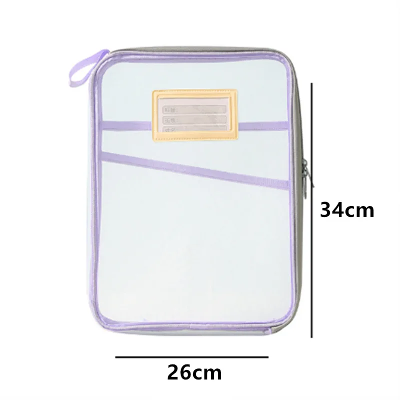 Saco de armazenamento de livro em forma de l grande capacidade transparente assunto de estudante sub-equipamento engrossado multi-camada saco de armazenamento de documentos