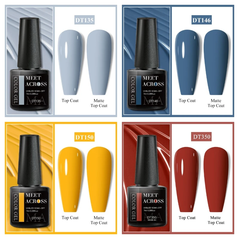 4 pièces Gel vernis à ongles ensemble HEMA TPO gratuit rouge bleu jaune Semi Permanent tremper UV Gel vernis ongles fournitures pour manucure bricolage