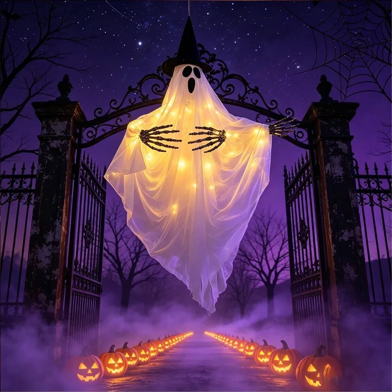Halloween Hanging Ornaments Witch Hat Ghost Claw Ghost Pendant for Haunted House Escape Room Party Decor