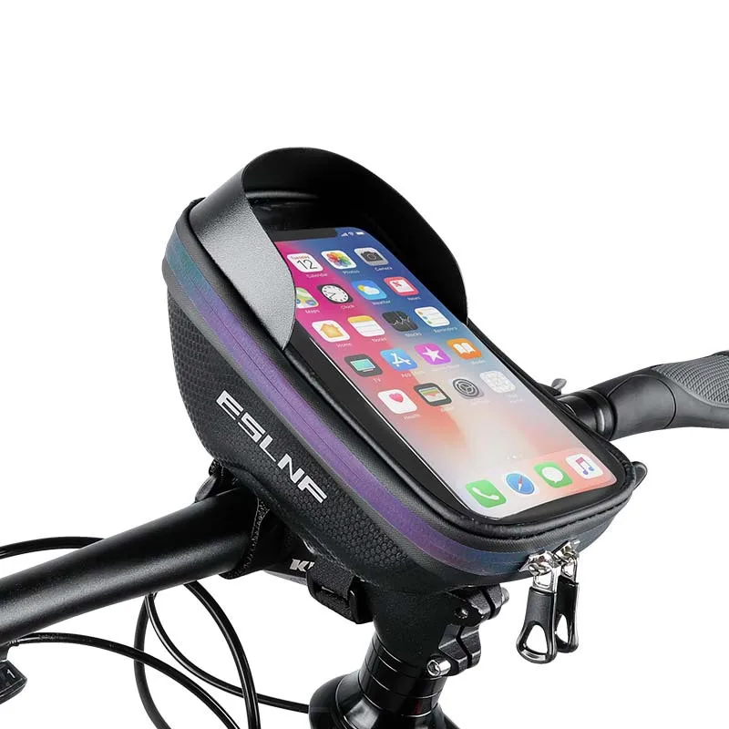 ESLNF Hard Shell Phone Bag Cycling Bag Handlebar Bag Waterproof Large Capacity Touchscreen Compatible Bicycle Accessories