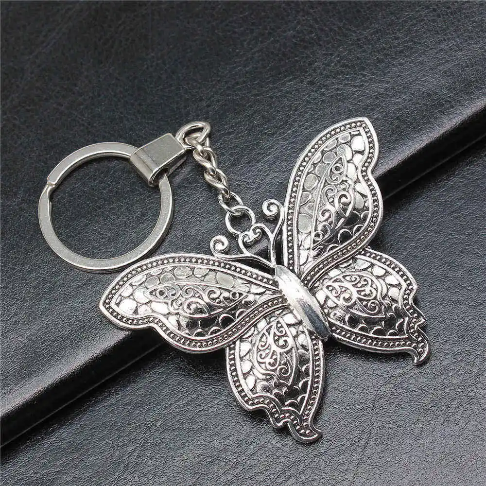 1pcs Butterfly New In Keychains Car Accessories Jewelry New In Ring Size 30mm