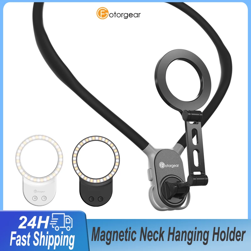 Fotorgear Mobile Phone Magnetic Neck Hanging Holder Quick Release Mount for iPhone 15 14 13 12 Xiaomi Huawei Samsung Smartphone