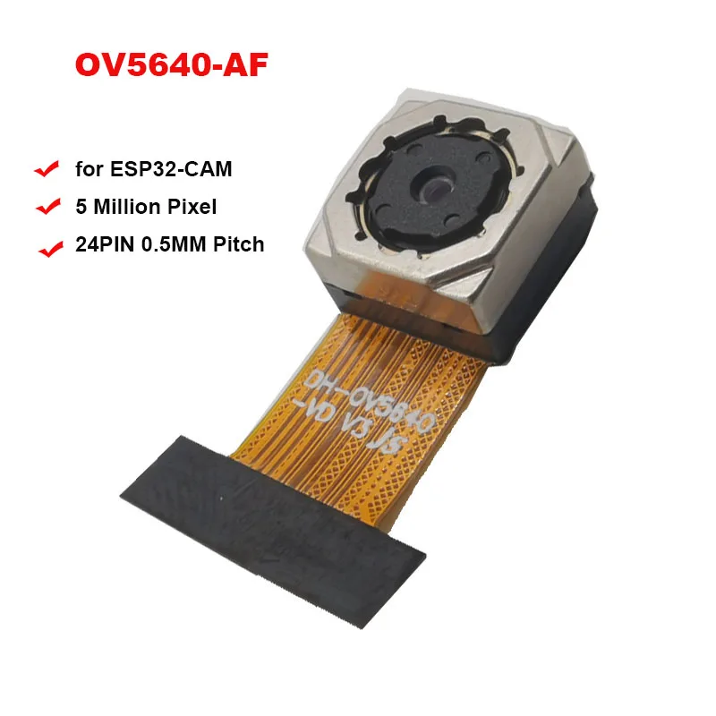 OV5640 5 Million Pixel Camera Module High Definition AF/FF 70°/120° for ESP32-CAM Auto Focus Soft Board 24PIN 0.5MM Pitch