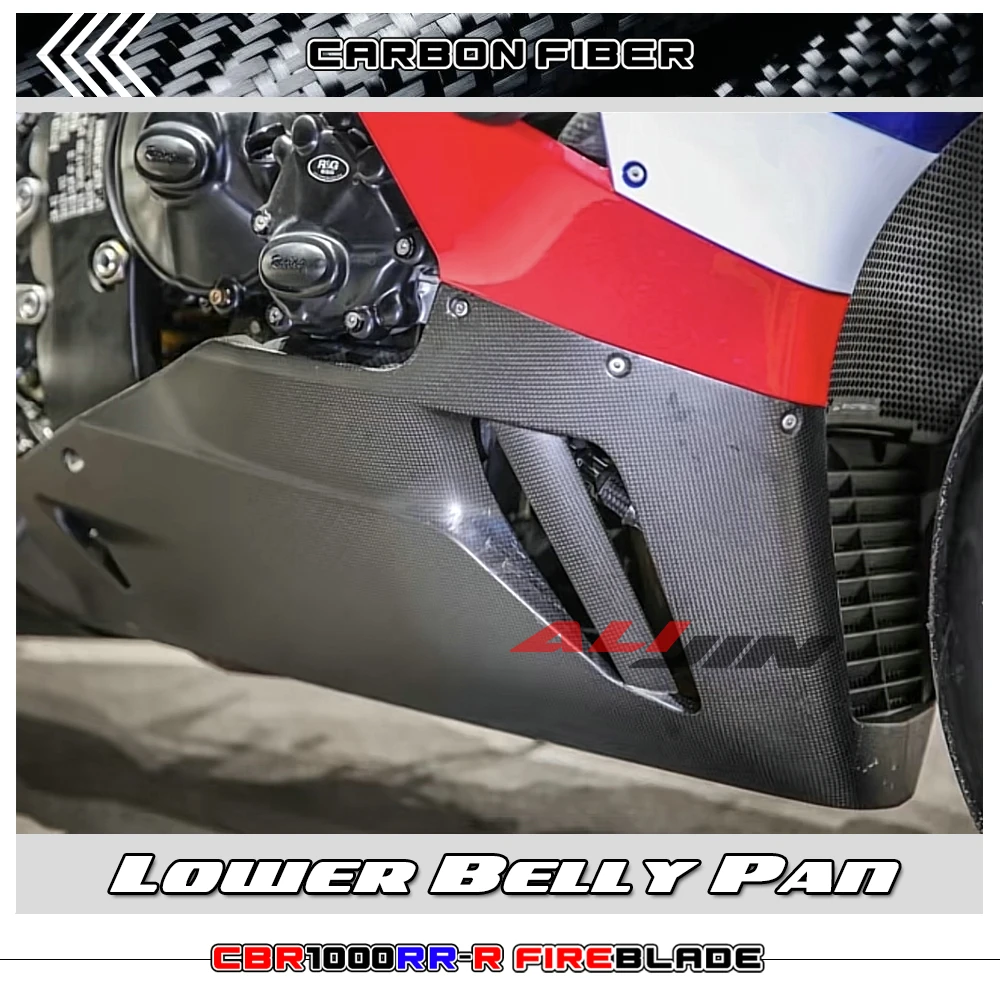 100% Carbon fiber Motorcycle Under Belly Pan Lower Side Fairings Protector Panel For HONDA CBR1000RR-R SP Fireblabe 2021-2024