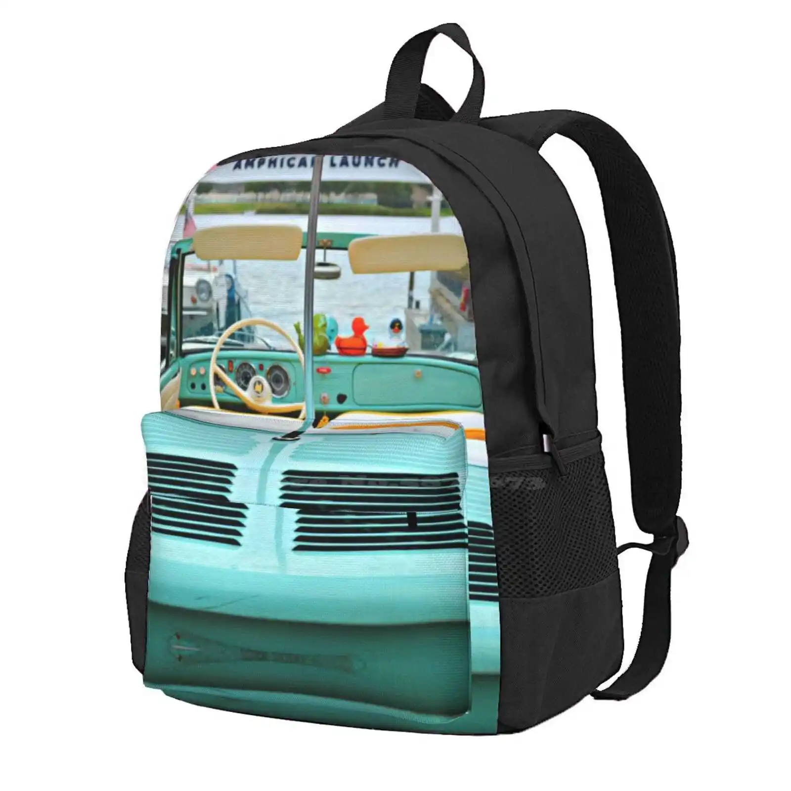 Amphicar Hot Sale Schoolbag Backpack Fashion Bags Walt World Downtown Springs Amphicar Launch Boathouse Rubber Duckie Retro