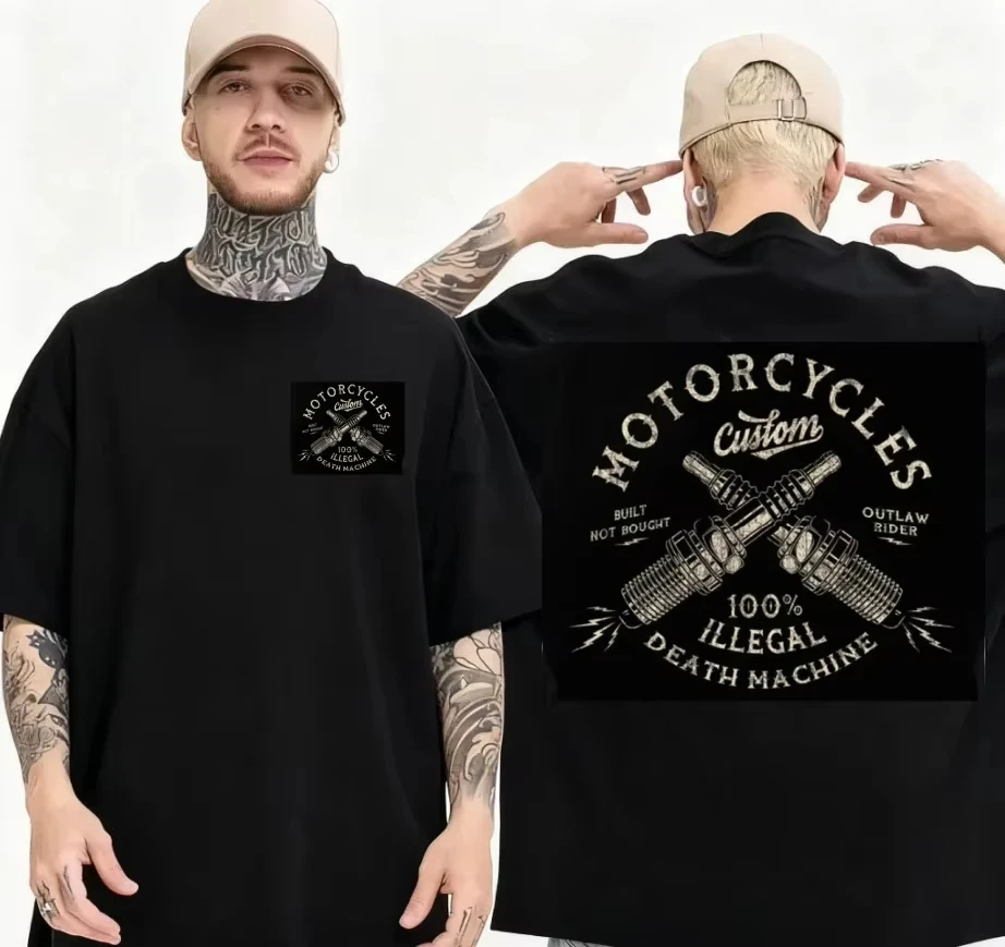 

Vintage Custom Motorcycle Chopper Bobber Biker Tee Shirt O Neck Short Sleeve Casual and Comfortable Men's Tee Shirt 2026 New