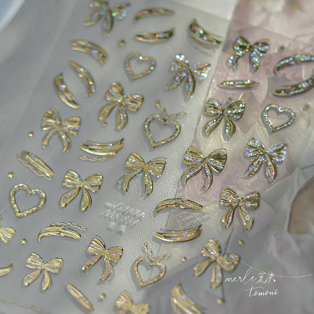 Adesivo per nail art totem verde di lusso 5D Modelli opulenti tempestati di perle Decalcomania per manicure con decorazione autoadesiva orientale vintage