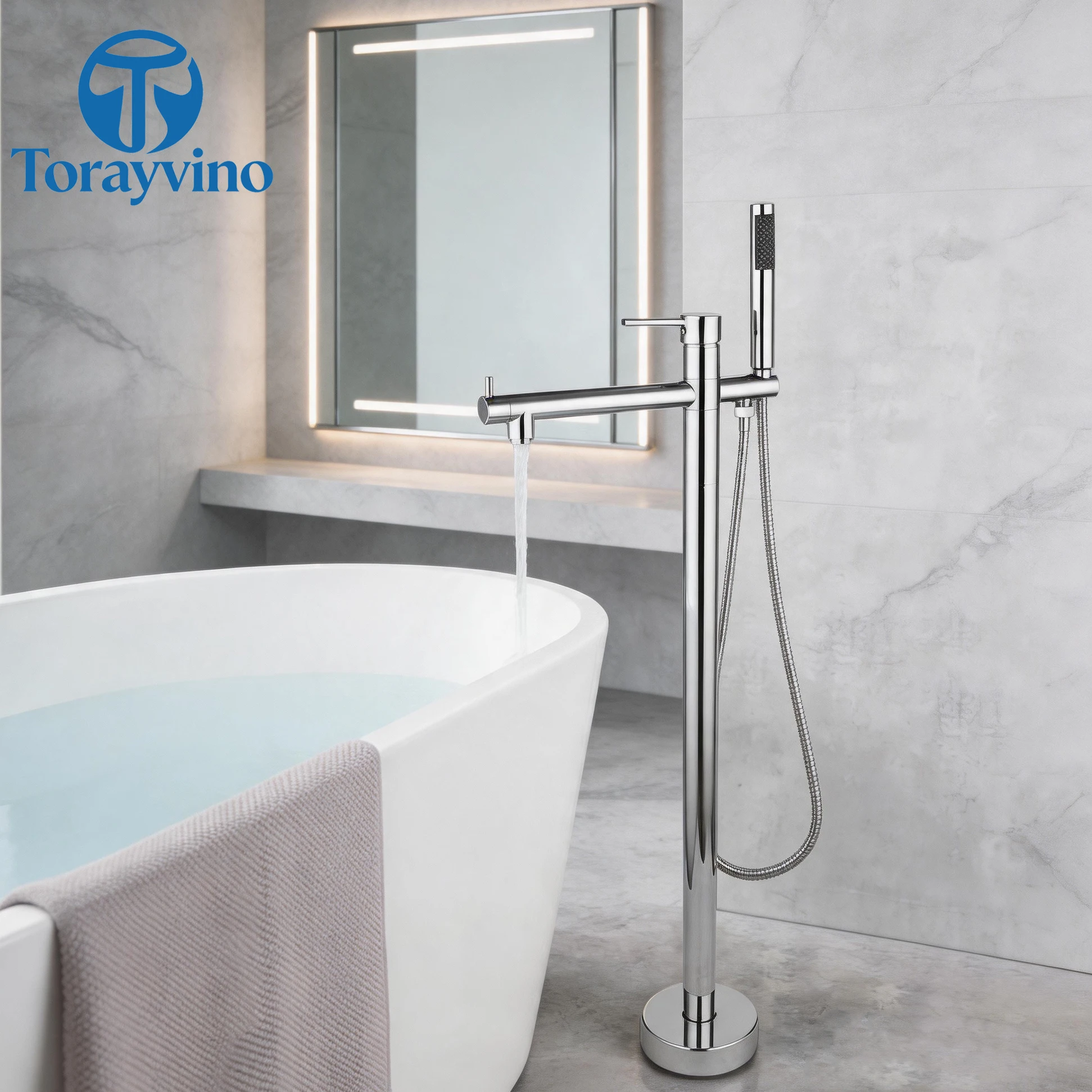 Torayvino Badkamer Vrijstaand - Freestanding Bathtub Filler Faucet Floor recensie en prijs