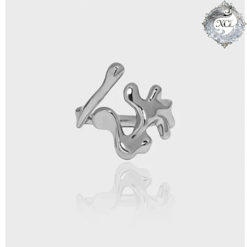 

Кольцо из 100% стерлингового серебра S925 с открытым суставом Ins Niche, минималистское кольцо с текстурой неровной поверхности, изящное универсальное массивное ювелирное изделие