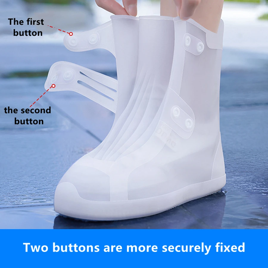 Gummi-Überschuhe für Erwachsene für den Außenbereich, wasserdichte Silikon-Überschuhe, Regentag-Schuhüberzug, wiederverwendbare rutschfeste Regenstiefel – Detail 12