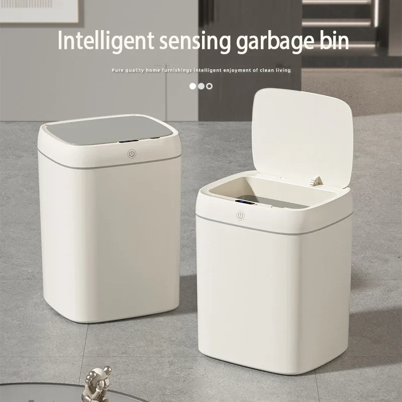 Large capacity garbage bin with intelligent sensing,waterproof cover,automatic garbage can,electric garbage can,kitchen bathroom