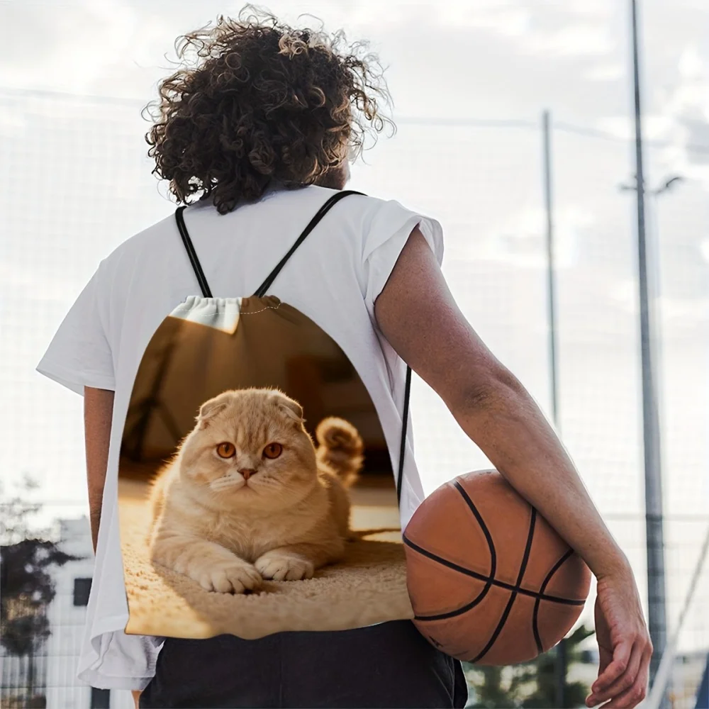 1Pc Customizable Photo Drawstring Backpack – Custom Photo, Drawstring Bag for Gym, Sports Team, Beach, Travel & Daily Carry