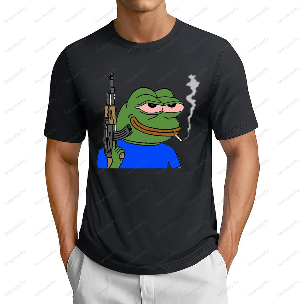 

Funny Pepe The Frog Graphic Printed T Shirt Casual Fashion Harajuku Streetwear Summer Short Sleeve Humor Cartoon Man Tshirt