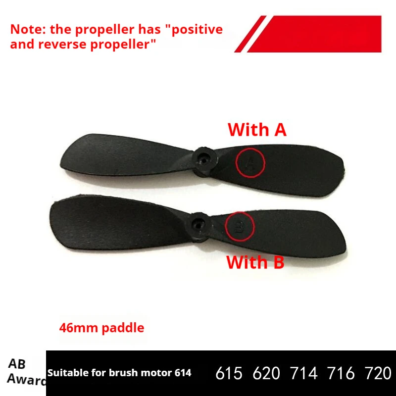 10 pcs Propeller 614, 710 Motor Specific Nylon Propeller Blade Shaft 0.8mm 46mm Forward And Backward Blades