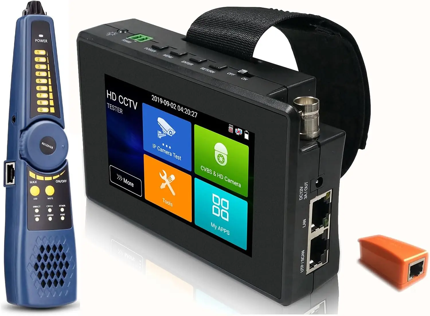 Tahlitech 5 in 1 CCTV Tester Support Up to 4K IP Camera 8MP AHD TVI CVI Camera Video Monitor POE Out IP Scan UTP Cable Test