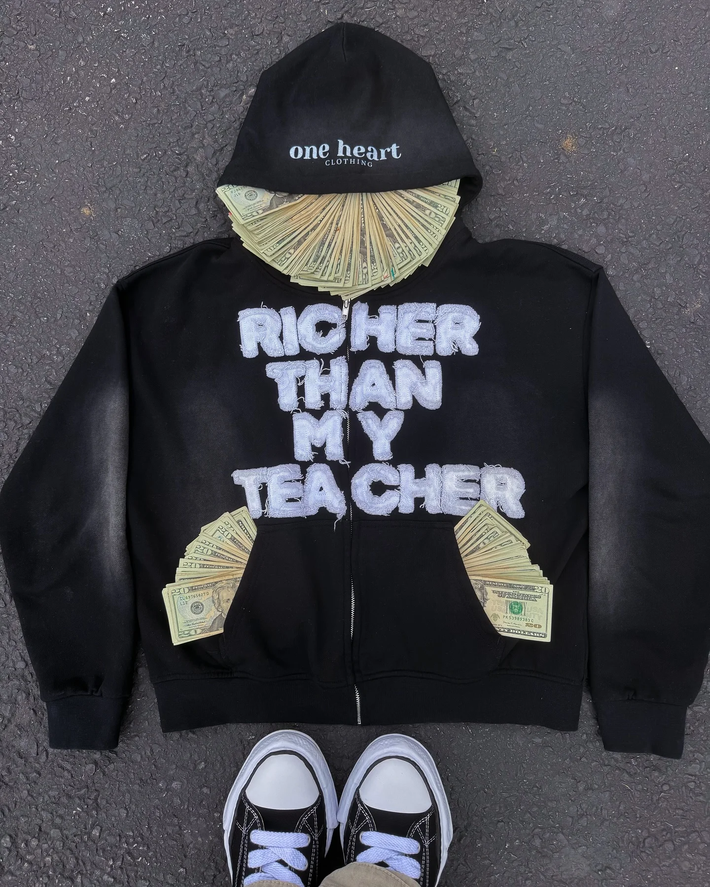 Y2k Retro Trendy Letter Embroidery Loose Hoodies High Street