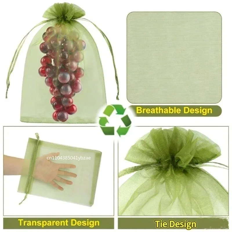 Fruit Protection Bags Anti-Bird Garden Netting Bags Strawberry Grapes Mesh Bag Plante Vegetable Netting Cover Garden Tool - view 3