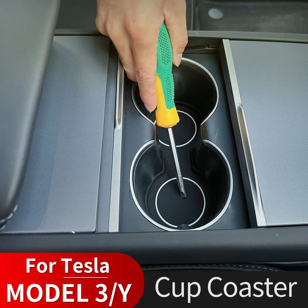ل تسلا نموذج 3 2025 2026 نموذج Y العرعر كأس الماء حامل إدراج وحدة التحكم المركزية كأس كوستر وسادة فتحة زلة حصيرة اكسسوارات السيارات