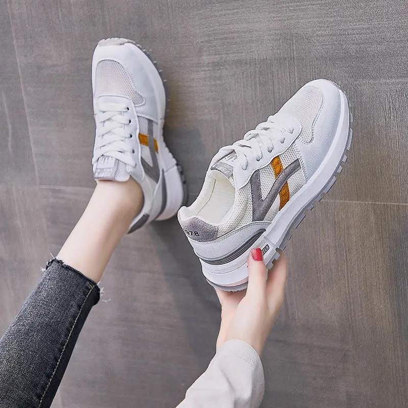 Women Sneakers 2023 Summer Fashion Womens Platform Sports Shoes Mesh Sneakers Breathable Casual Large Size 35-44 Trave Shoes