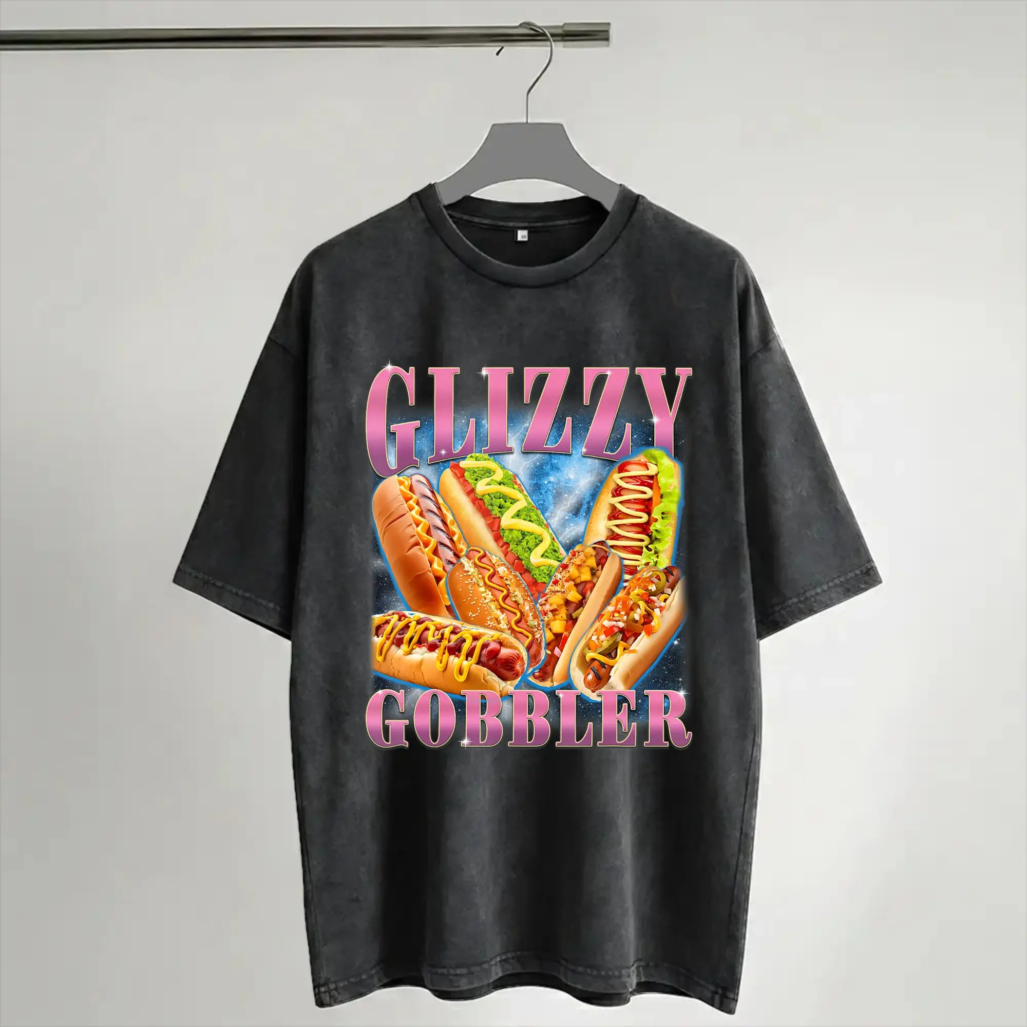 Funny Glizzy Gobbler Meme Hilarious Hot Dog Glizzy Lovers  Apparel Washed T Shirts for Men Women Streetwear Hip Hop T-Shirt