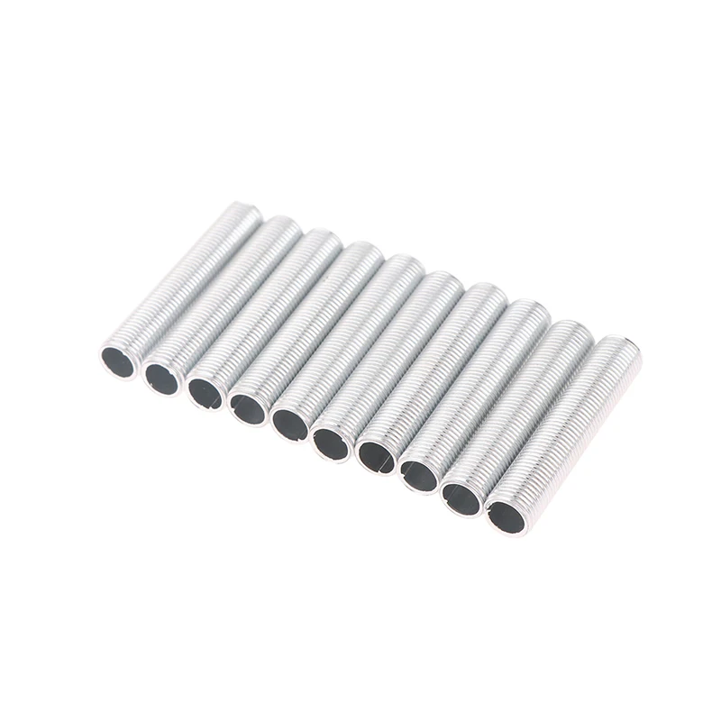 10Pcs Lamp Tooth Tube Metal M10 Hollow Threaded Tube Galvanized Led Lamp Head Chandelier Link Fixed Base Support Rod