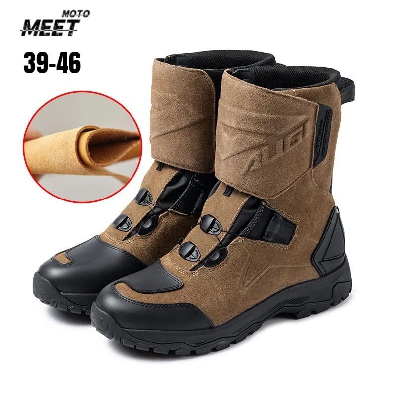 Men Autumn Winter High-top Motorcycle Boots Lace-up Do-the-old Thick Bottom Short Ankle Boots with Zipper Man Black Boots