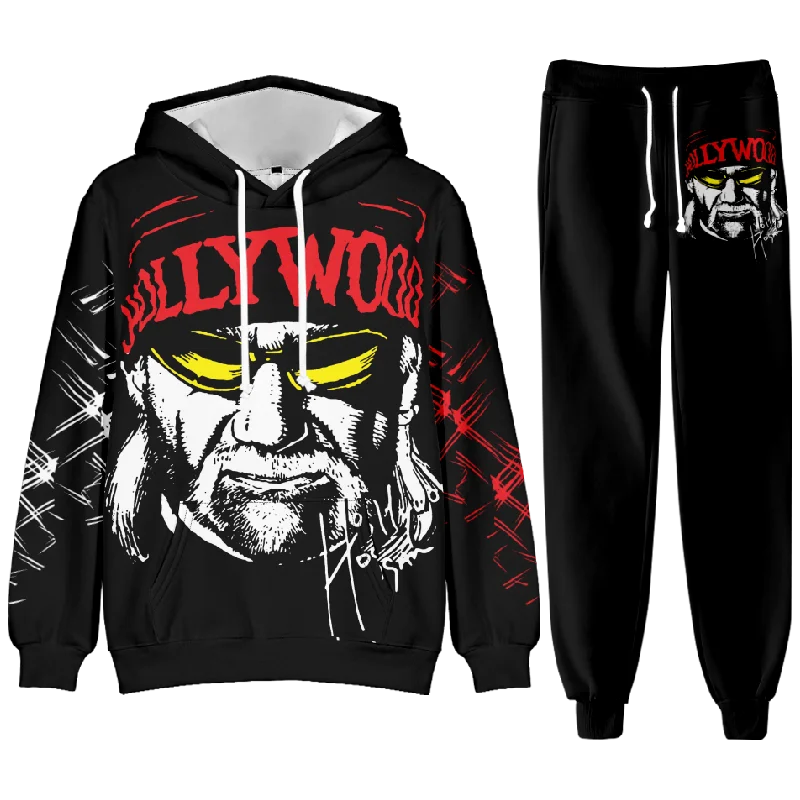 

Hulk Hogan Jumpsuits Vintage 90s PULLOVER Merch Hoodies Men Women Tracksuit Pants Two-Piece Set
