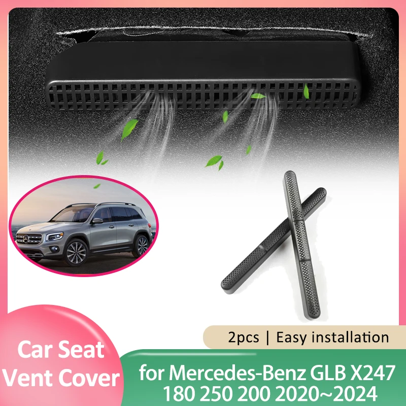 for Mercedes-Benz GLB X247 180 250 200 2020~2024 Back Seat Air Vent Cover Under Ventilation Outlet Grille Footwell Accessories