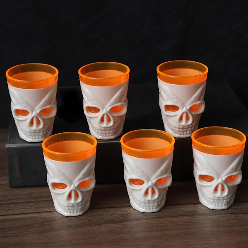 

12 Pcs/Set Halloween Luminous Wine Glass Atmosphere Props Horror Skeleton Wine Glass LED Electronic Lights,B