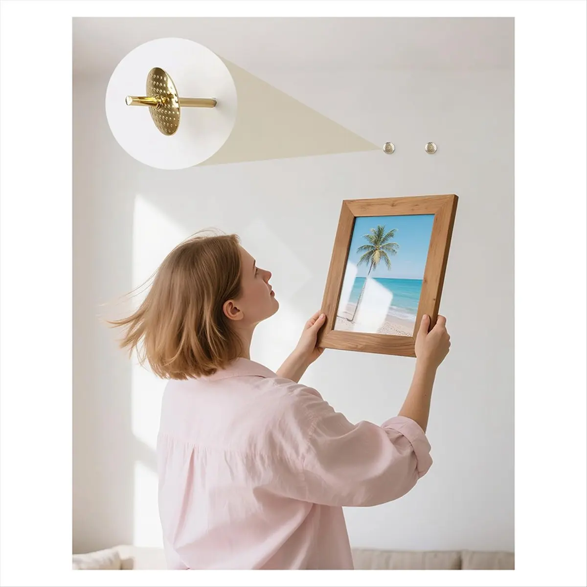 80 Pcs Picture Hanging Kit, Assorted Sizes, Gold Hooks for Wall Art and Mirrors