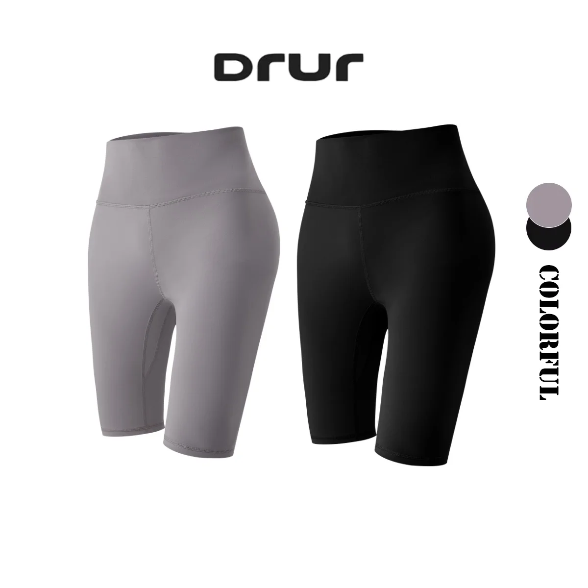

DRUR Women Yoga Shorts High Waist Summer Lightweight Seamless Leggings Workout Fitness Running Gym Sports Tights Activewear New