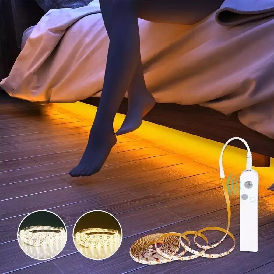 5M PIR Led Motion Sensor LED Strip Lamp 5V Led Under Cabinet Lamp Tape Ribbon Diode Light Battery Powered TV Backlight Lighting