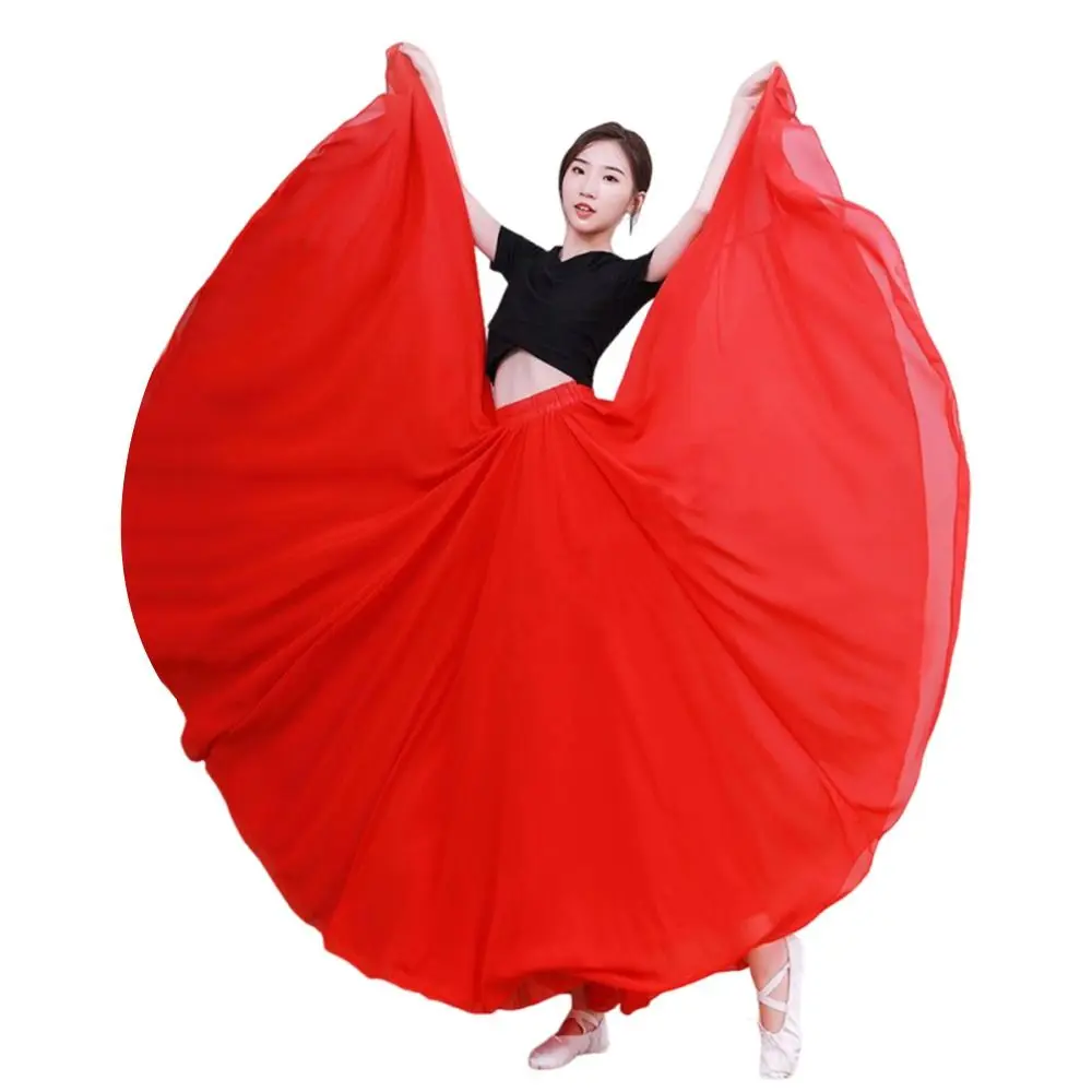 

Женская юбка для танцев в стиле фламенко, карнавальная, с широким подолом, 720 градусов, для бальных танцев, выступлений, танца живота