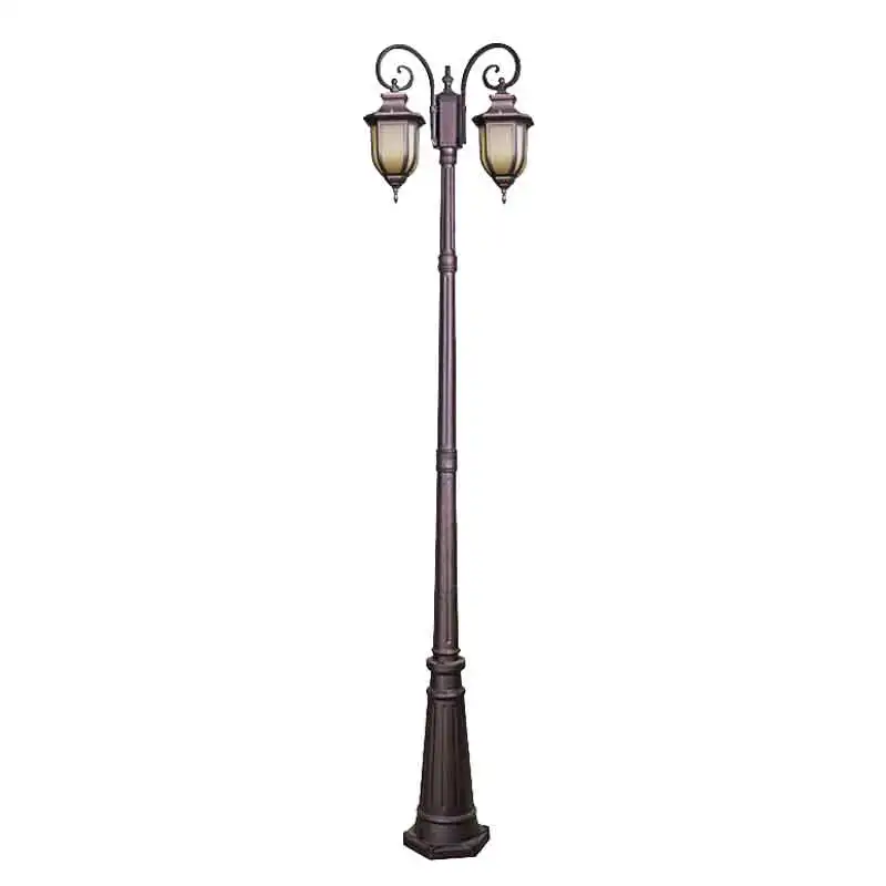 

European Style Double Headed Cast Aluminum Residential Area Lighting Park, School Villa Garden Landscape Courtyard Light