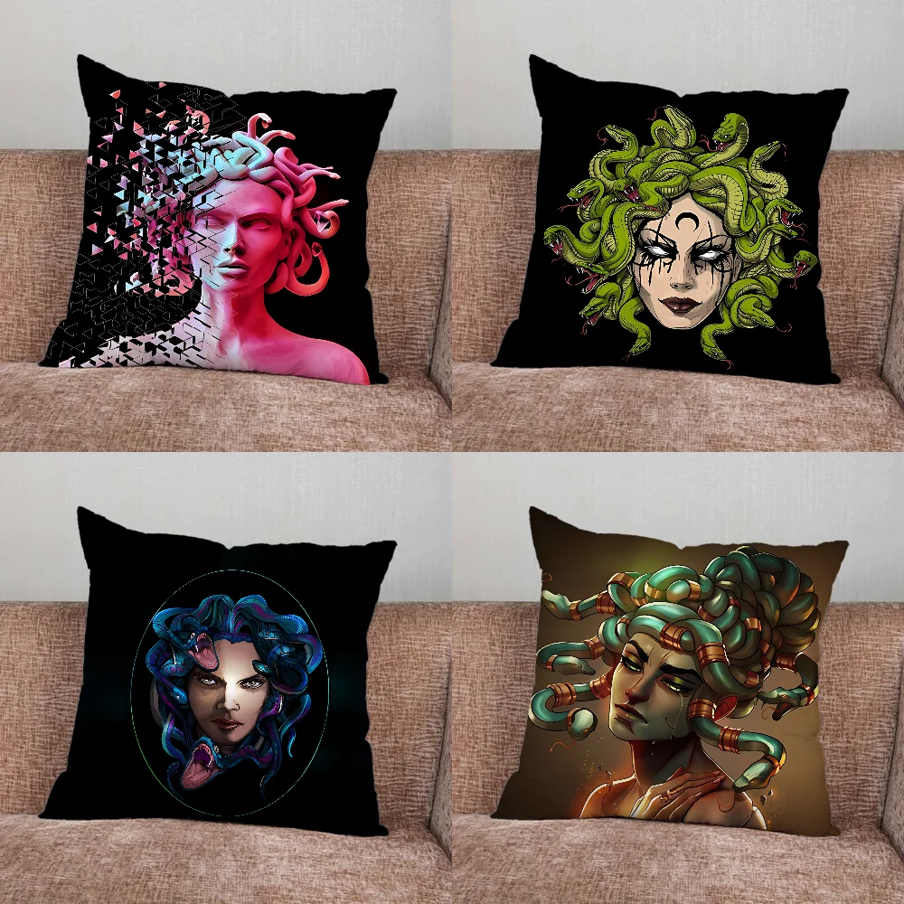 

Ancient Greek Mythology Medusa Pillow Case For Home Bedroom Car Office Decoration Living Room Sofa Cushion Cover Suitable